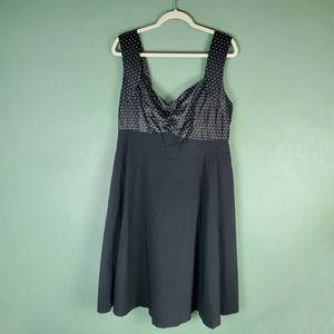 Torrid Women's Pin Up Retro Black White Polka Dot Fit & Flare Dress Size 18